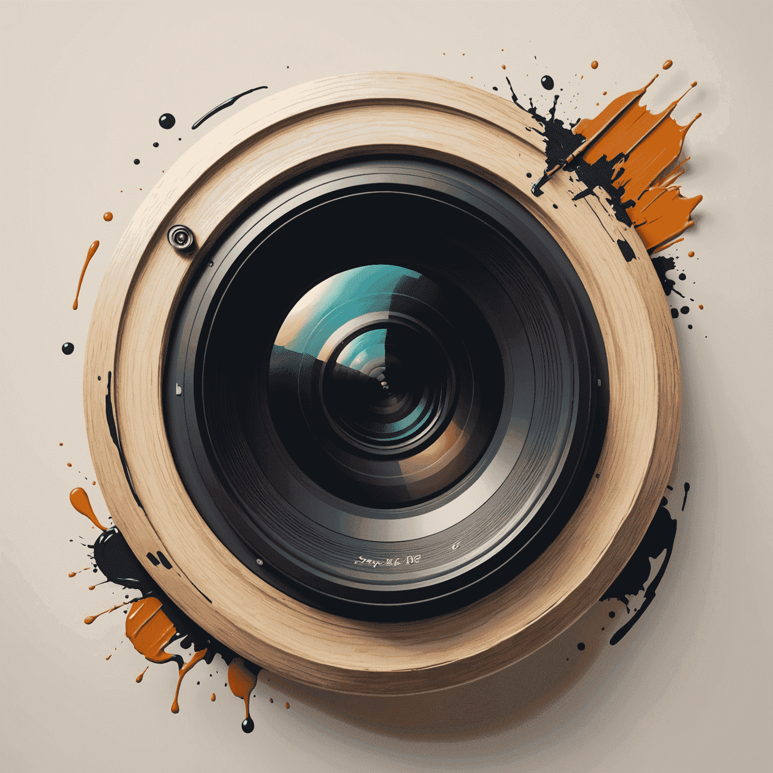 Affinltyportal logo - A stylized camera lens with paintbrush strokes, symbolizing photo editing and graphic design