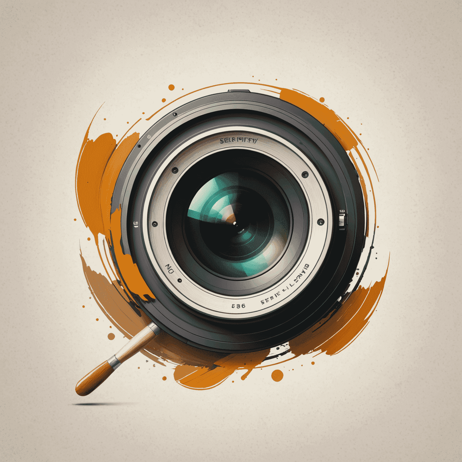 Affinltyportal logo - A stylized camera lens with paintbrush strokes, symbolizing photo editing and graphic design