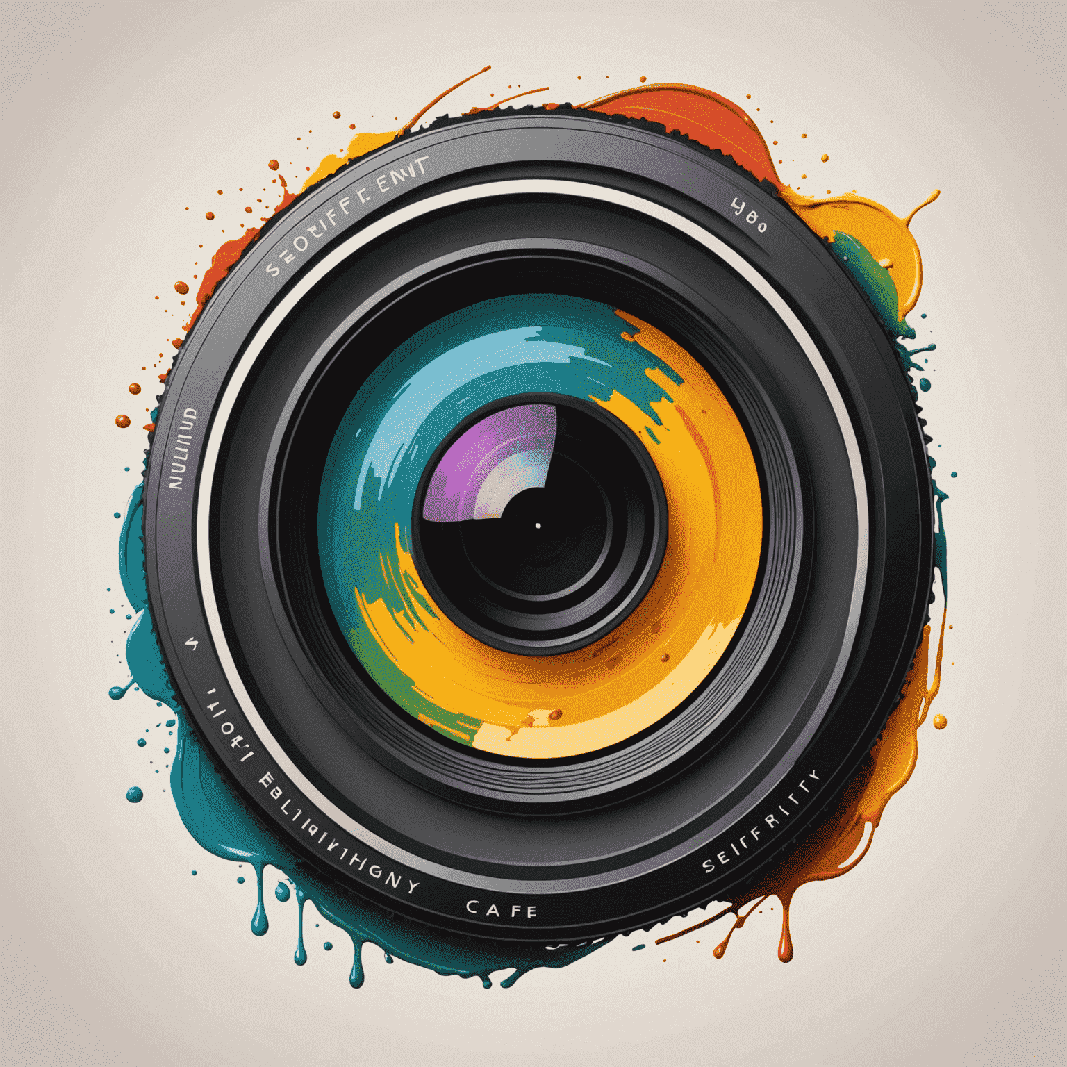 Affinltyportal logo - A stylized camera lens with paintbrush strokes, symbolizing photo editing and graphic design