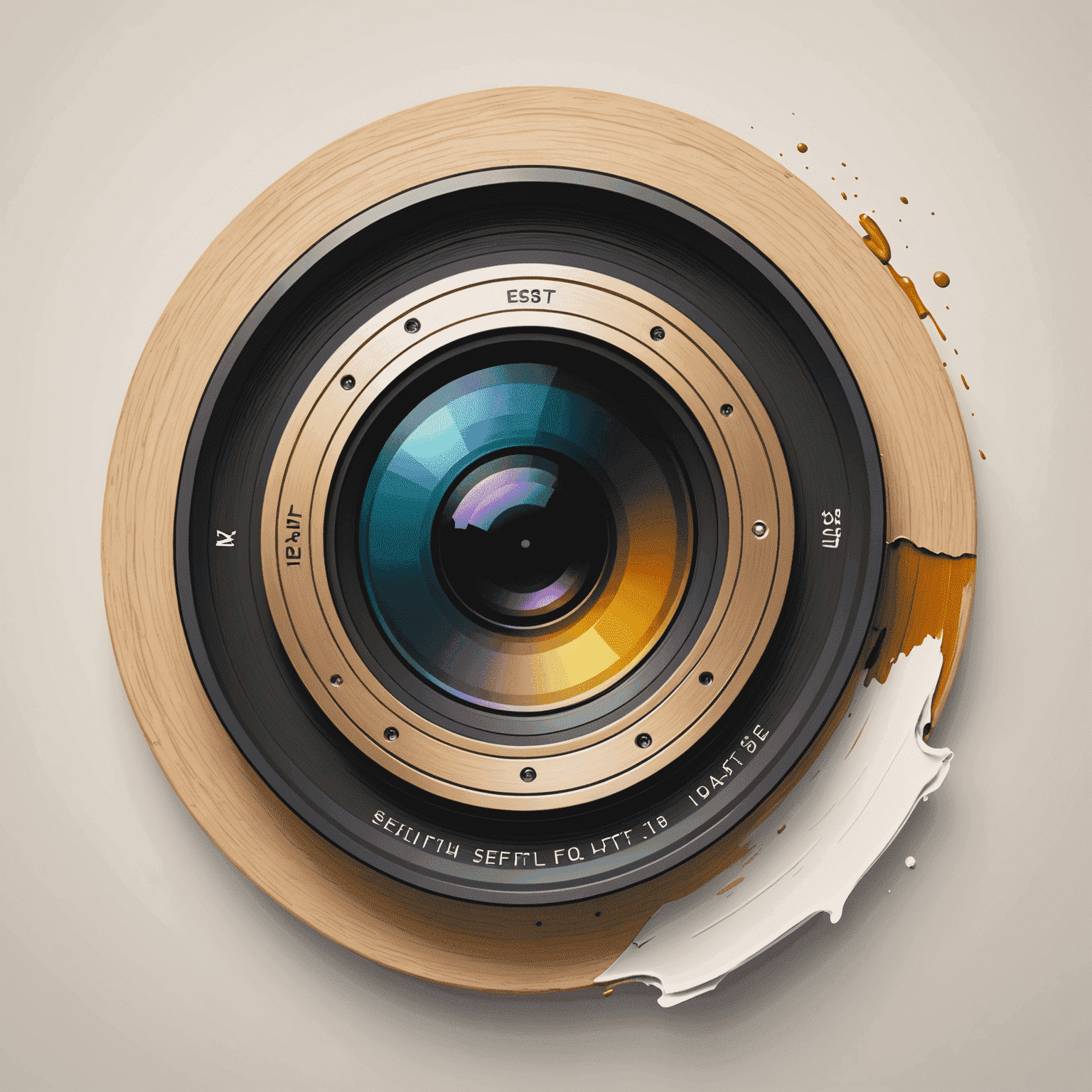 Affinltyportal logo - A stylized camera lens with paintbrush strokes, symbolizing photo editing and graphic design